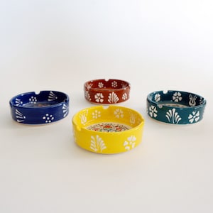 Hand Painted Cigar Ashtray Ceramic Floral Ashtray