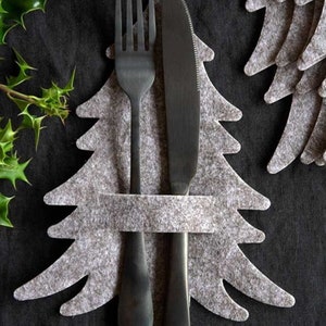 Filz Weihnachtsbaum Serviettenhalter - 6er-Set Platzhalter Weihnachten Gedeck Weihnachtsgeschenk Housewarming Geschenk