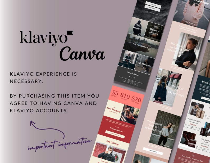 Klaviyo Black Friday Email Templates Bundle BFCM Etsy