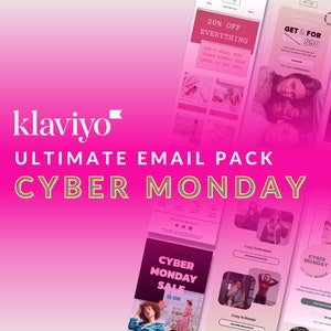 Klaviyo Cyber Monday Email Templates Bundle | Ecommerce BFCM Newsletters  | Done For You Email Campaigns | Klaviyo, Shopify, BFCM 2022-2023