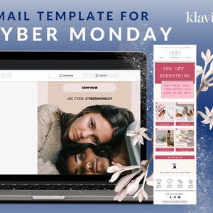 Klaviyo Cyber Monday Email Template | Ecommerce BFCM Newsletters  | Done For You Email Campaigns | Klaviyo, Shopify, BFCM 2022-2023