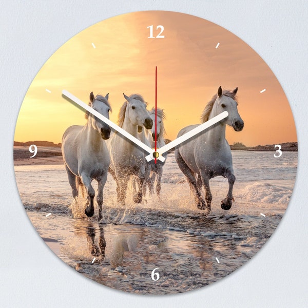 Camargue horses clock, hand made