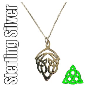 Sterling Silver Irish Celtic Dara Knot Knotwork Pendant Necklace