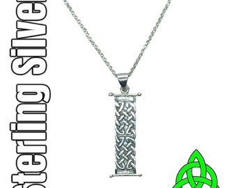 Sterling Silver Irish Celtic Dara Knot Knotwork Pendant Necklace