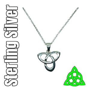 Silver Irish Celtic Trinity Knot Knotwork Pendant Necklace