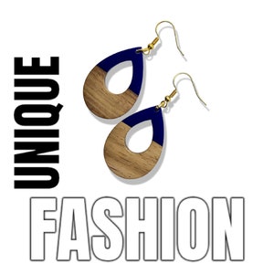 Holz Ohrringe, Designer Creolen für Frauen, Tropfen Statement Ohrringe, Gold Walnuss Holz Ohrringe, Lange Ohrringe