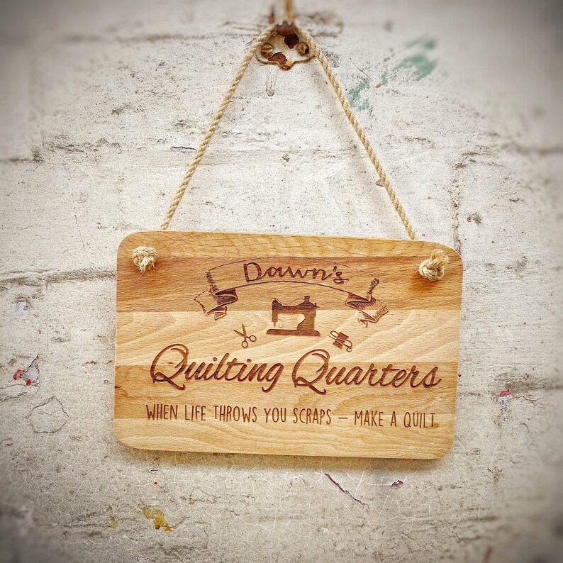 Personalised Quilting Sign Gift Wooden Door or Wall Sign Etsy Hong Kong