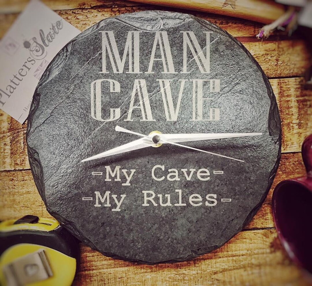 Man Cave Slate Clock Handcrafted Clock the Ideal Gift for His Shed