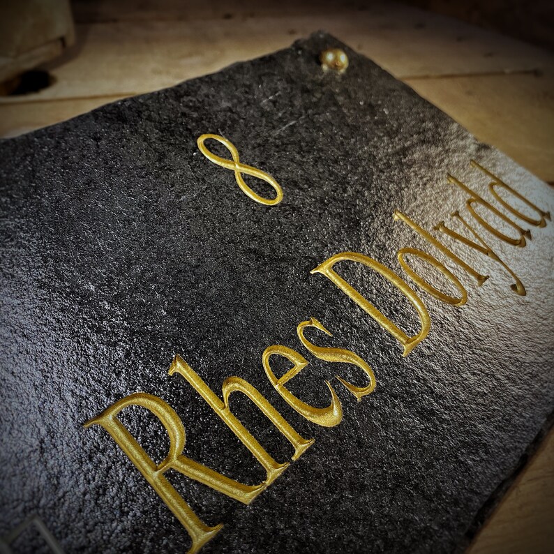 Premium Daffodil House Sign Personalised Number, House Name Slate Sign