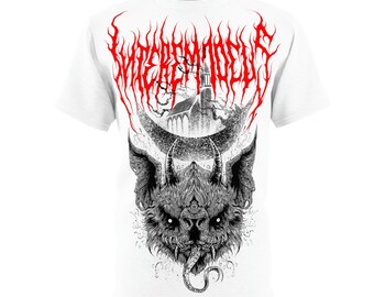 Moonspell Tee | InteremoDeus Burning Church and Satanic Bat sigil of lucifer hail satan occult antichrist black metal tshirt anti christ