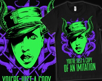 Marilyn Manson tshirt - metal tee, antichrist superstar, you're just a copy of an imitation, Target Audience (Narcissus Narcosis), holy wood