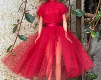 Tutu skirt for doll Red