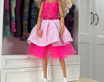 Doll skirt pink 3 tutu
