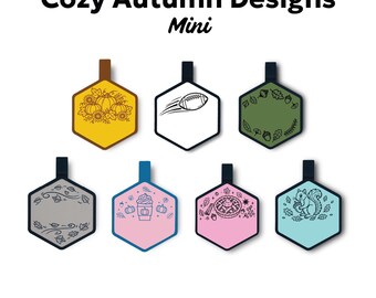 Mini Autumn Fall Personalized Silicone Dog Tag |  Pet ID Tag | Gear for Small Dogs & Cats | Dog Collar Accessory