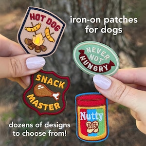 Iron-On Wilderness Patches for Pets | Adventure Dog Badges | Scout Style Embroidered Patches for Bandanas & Accessories | Fun Dog Mom Gifts