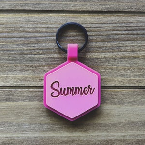 Flamingo Pink Dog ID Tag | Silicone Dog Tag | Silent Dog Tag | Durable Pet Tag | Pet Name Tag | Dog Collar Tag | Engraved Silicone Pet Tag