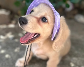 Bob pour chien tie-dye avec trous pour les oreilles pour petits et moyens chiens - Chapeaux pour chiens - Chapeau de soleil d'été - Joli chapeau pour chien - Chapeaux réglables pour chiens
