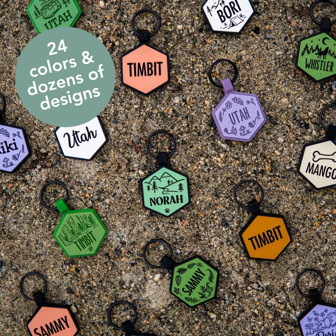 Design Your Own Dog Collar Tag: Cute, Quiet, and Customizable | Silicone Rubber Pet ID Tag | Personalized Dog Name Tag | Small to large dogs