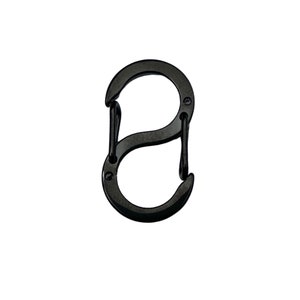 Extra-Small Black S-Biner Carabiner Clip | Key ring for dog collar | Dog ID Tag Clip | Dog Tag Ring | Keychain | Biner