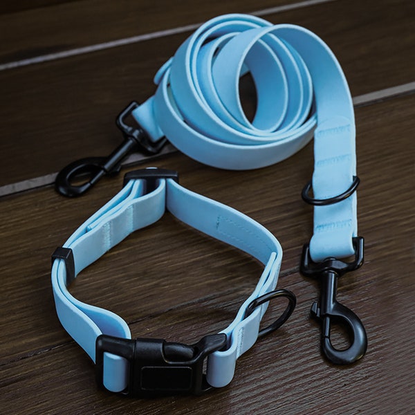 Waterproof Dog Collar and Leash Set | TPU Dog Collar | Collars and Leashes | Durable Collar | Stink Proof Collar | Outdoors Dog | Dog Gear