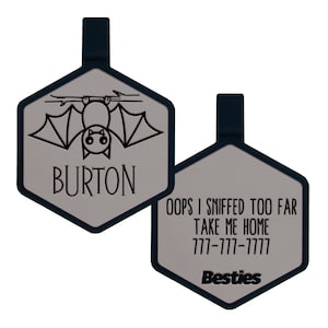 Halloween Bat Silicone Dog ID Tag: Silent, Jingle-Free