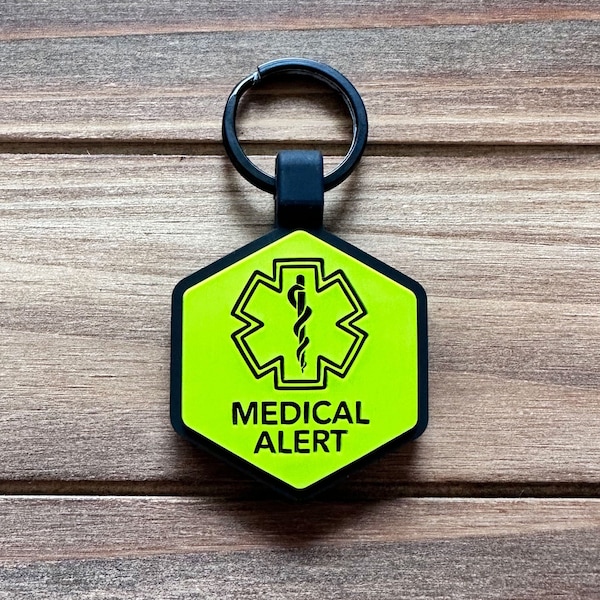 Medical Alert Dog Tag  | Silicone Dog ID Tag | Silent Dog Name Tag | Customized with emergency info | Add your pet's medical information