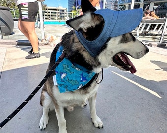 Baseball Cap Hat With Ear Holes For Small Medium and Large Dogs - Hats For Dogs - Summer Sun Hat - Cute Dog Hat - Adjustable Hats For Dogs