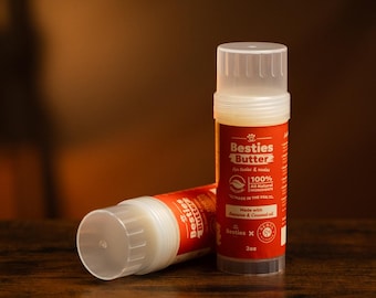 Besties Butter Paw and Nose Balm for Dogs, Lick-Safe Natural Moisturizer for Dry Cracked Paws and Noses, 2oz Stick