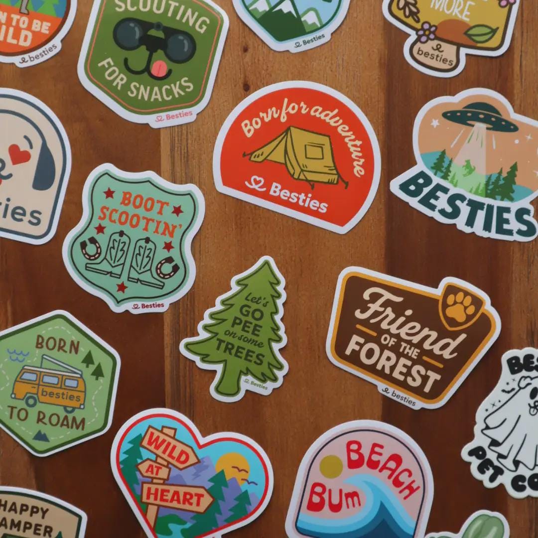 Die-cut Waterproof Dog Stickers | Vinyl Adventure Decals for Laptops ...