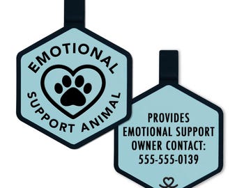 ESA Heart Pet Tag: Silent Silicone Pet ID, Customizable