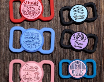 Coastal Collection Slim Slide-On Pet ID Tag | Personalized Beach Inspired Design | Silent Light & Waterproof | Ocean Dog Inspired Pet ID Tag