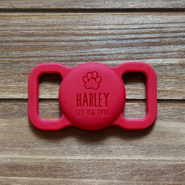 Dog Paw AirTag Holder | Dog Collar Air Tag Case | Dog ID Name Tag | Pet Air Tag Case | Silicone Air Tag Case | Pet Collar Tag | Pet Tag