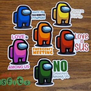 Among Us Valentine Stickers