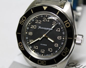 Vostok 24H Komandirskie K03-Automatic-Military Diver Watch-Soviet Russian -030599