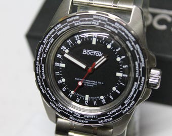 VOSTOK AMFIBIAN TURISM 24H automatic -Model 2431,01/14082G-russian-soviet-military-special edition