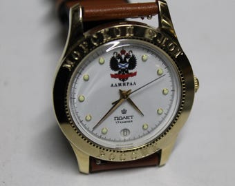 Poljot ADMIRAL - Rare - Vintage 90s - Mechanical Watch - USSR - Soviet - Military Russian Watch-