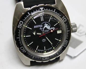 VOSTOK AMPHIBIAN -Military- Scuba-Automat 20atm-170600-soviet-russian