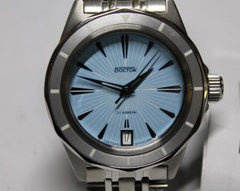 VOSTOK Megapolice SPRING-75080B-AUTOMATIC-Russian USSR Classic-2416b