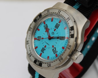 VOSTOK AMPHIBIAN -CHERNOBYL-Military- Automat 20atm-16033B-soviet-russian