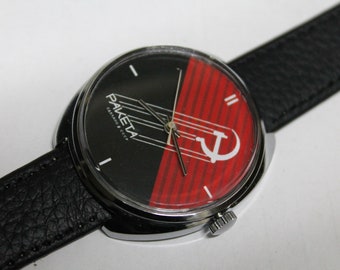 RAKETA Hammer Sicle-Super raro orologio meccanico Russia-Cccp-urss