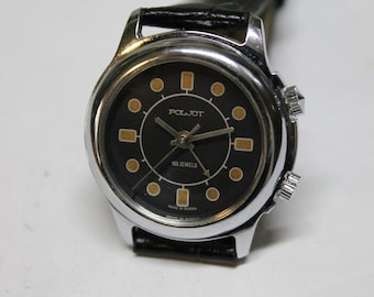 Reloj mecánico Poljot con señal de alarma, raro, vintage, años 90, URSS, Rusia, nuevo.