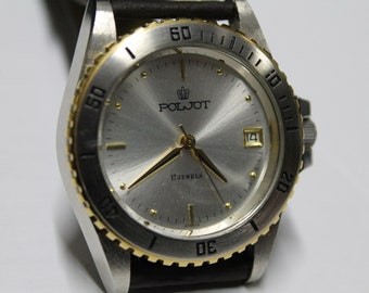 Poljot Calendar - Rare - Vintage 90s - Mechanical Watch - USSR - Soviet Watch-RUSSIA-NOS