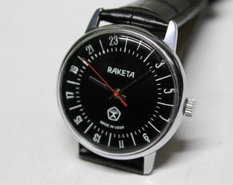 Soviet Raketa 24H - Mechanical Watch - Vintage Unique USSR Watch - Military