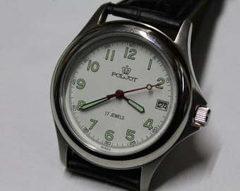 Poljot Calendar - Rare - Vintage 90s - Mechanical Watch - USSR - Soviet Watch-RUSSIA-NOS