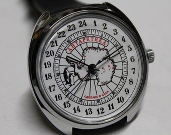 Sovjet Raketa 24H ANTARCTIKA - Mechanisch horloge - Vintage uniek USSR horloge - Militair