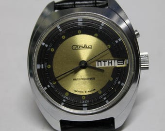 SLAVA Double Calendar NOS-Vintage 90s AUTOMATIC-Rare