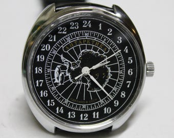 Montre mécanique soviétique Raketa 24H ANTARCTIKA - Montre vintage unique de l'URSS - Militaire