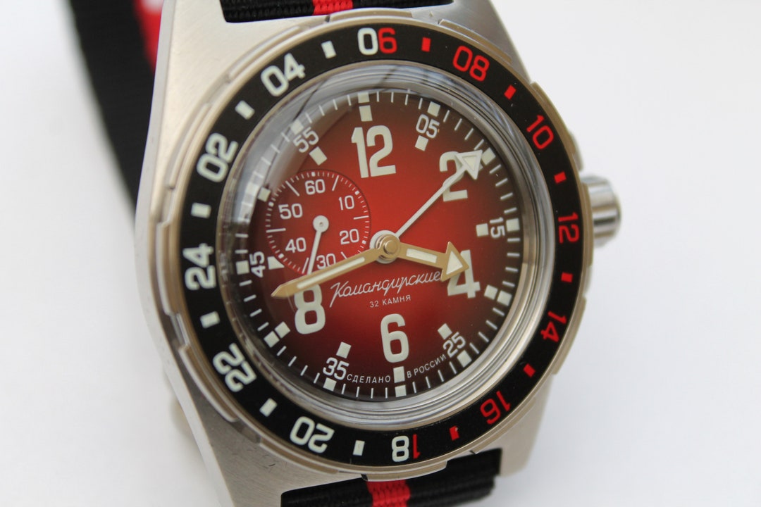 Buy Vostok Komandirskie GMT 95060b-automatic Watch 12/24h Soviet-russian  USSR Online in India