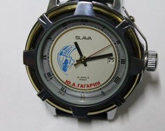 SLAVA GAGARIN Montre automatique 21 rubis-NOS-Montre russe