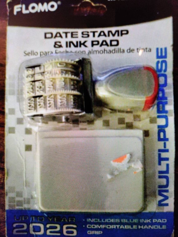 Bazic Date Stamp and Ink Pad (Black Ink)